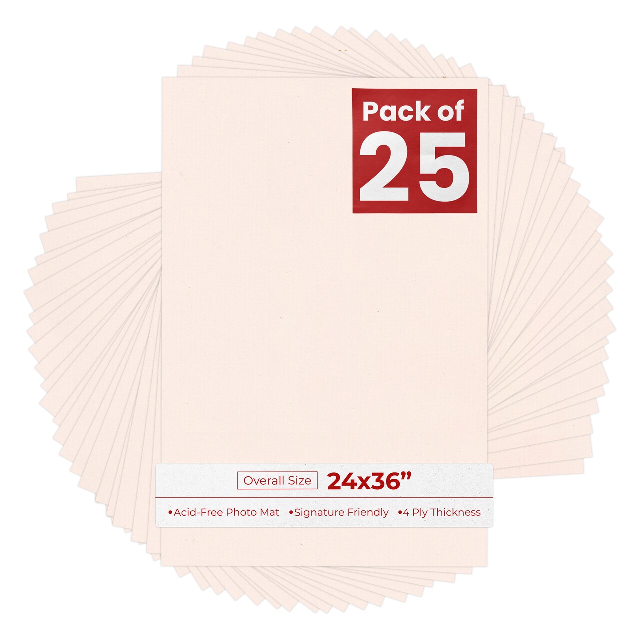 Oyster Bay Beige 24x36 Uncut Mat Board - Blank Sheets, No Opening